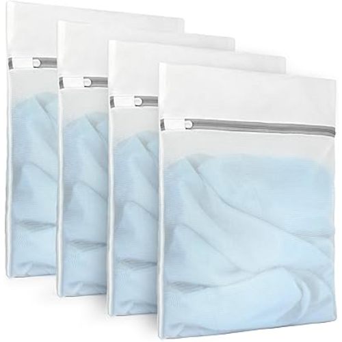 3Pcs Durable Fine Mesh Laundry Bags for Delicates 12 x 16 Inches (3, Medium)