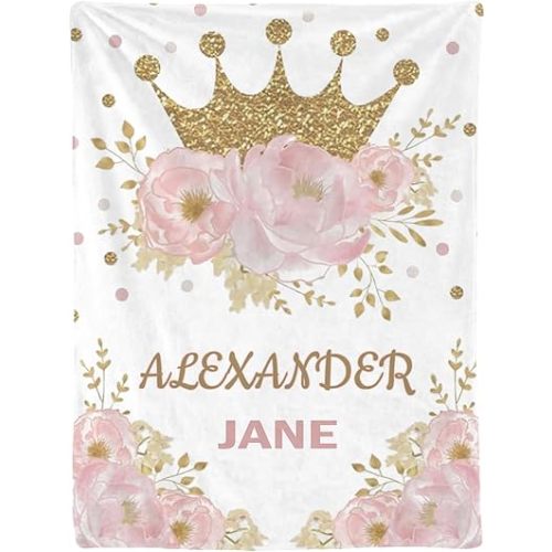 Personalized Baby Blankets for Girls,Customized Baby Blankets for Girls Custom Baby Blanket with Name,Personalized Baby Gifts,Best Gift for Baby,Newborn