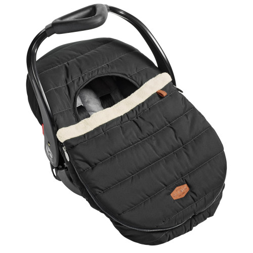 JJ Cole Cozy Cover Weather-Resistant & Fleece Lined Infant Car Seat Cover, Black