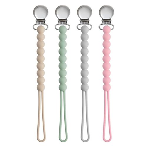 Pacifier Clips - MORIBOX 4 Pack Paci Clip Soothe Baby Binky Holder