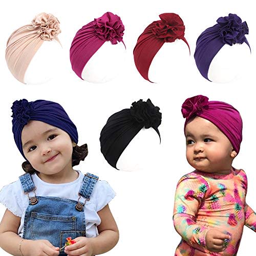 Huixiang Newborn Baby Hospital Hat Soft Cotton Toddler Kids Girl Head Wrap with Big Bow Cap