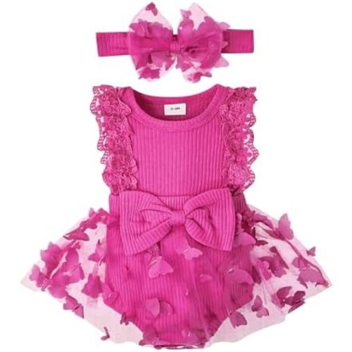 Baby Girl Summer Clothes Cute Newborn Girl Outfits Sleeveless Lace One Piece Romper + Headband 2pcs set 0-12 Months