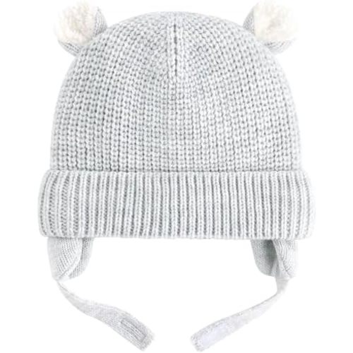 Duoyeree Cozy Baby Beanie with Earflaps and Fleece Lining - Winter Hat for Baby Boys & Girls