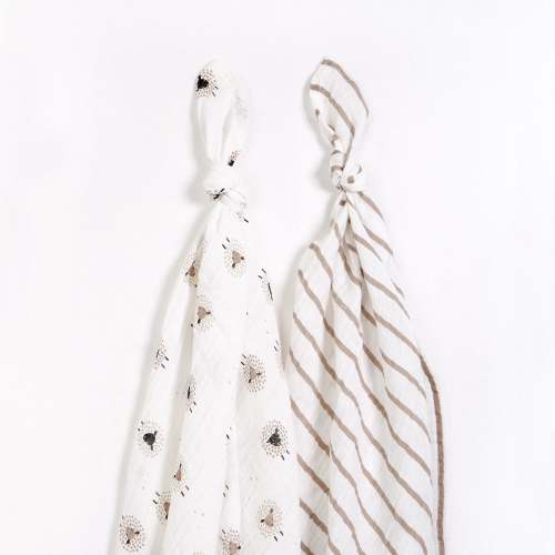 Little Lamb 2 Pack Muslin Swaddles