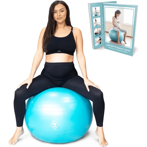 BABYGO® Birthing Ball for Pregnancy & Labor + Our Award Winning Book - Exercise, Birth & Recovery Plan, 5X Stronger Than a Yoga Ball with Eco Friendly Material