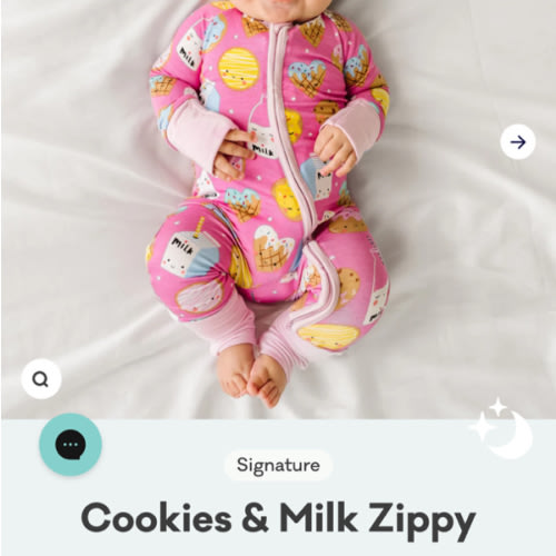 Pink Cookies & Milk Zippy - Little Sleepies