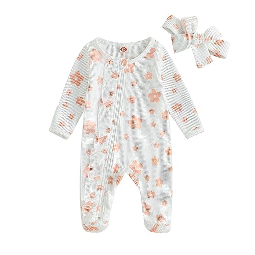 CIYCUIT Baby Girls Cactus Footies Newborn Zip Up Onesie Romper