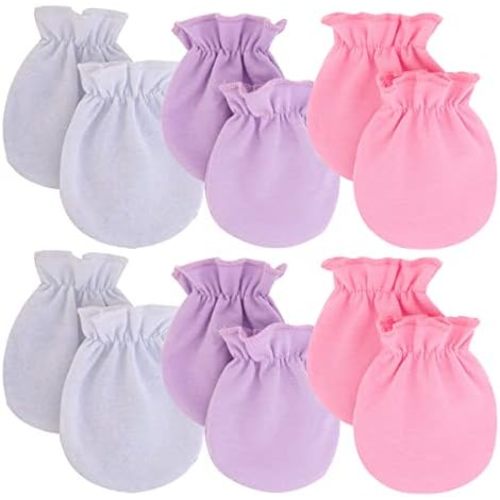 Newborn Baby Unisex Baby Mittens, No-scratch Mitts,No Scratch Infant Gloves Mitten for Baby,Set of 6 Gloves