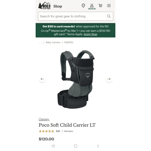 Osprey Poco Soft Child Carrier LT | REI Co-op