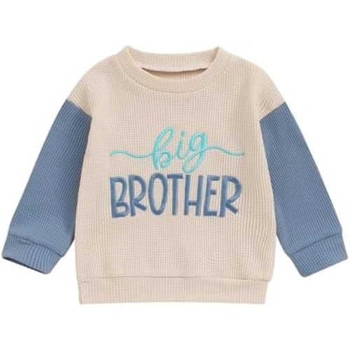 BeQeuewll Fall Toddler Baby Boy Girl Clothes Sister Brother Matching Outfit Letter Print Long Sleeve Sweatshirt Bubble Romper