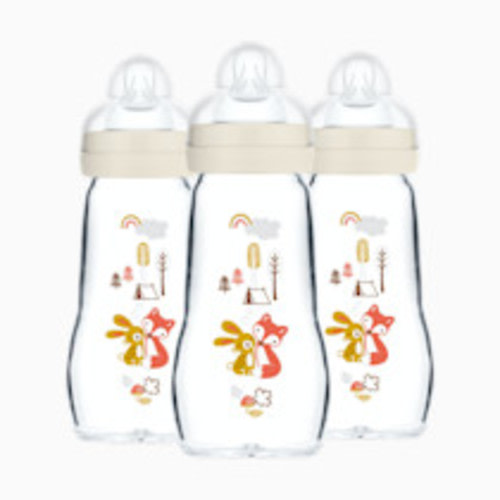 MAM Feel Good Medium Flow Premium Glass Bottle (3 Pack) - 9oz