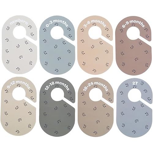 3 Sprouts Baby & Toddler Hanger Closet Dividers Set of 8 - Durable Baby Clothes Organizer, Nursery Closet Organization for Baby Clothing by Size or Age from Infant to Toddler Boy & Girl - Blueberry