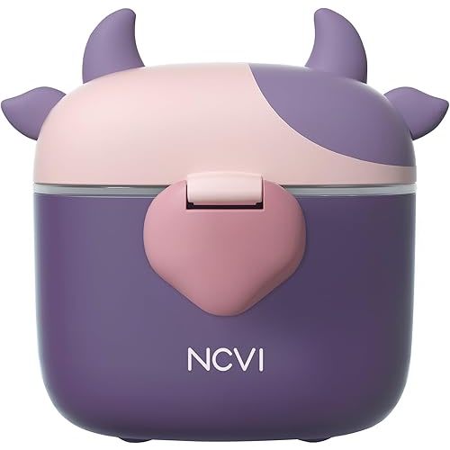 NCVI Baby Formula Dispenser On The Go, Formula Container to Go, Formula Holder for Travel, Outdoor Picnic with Baby Infant, Portable Container for Milk Powder, Snacks, Candy, Fruits (Purple)