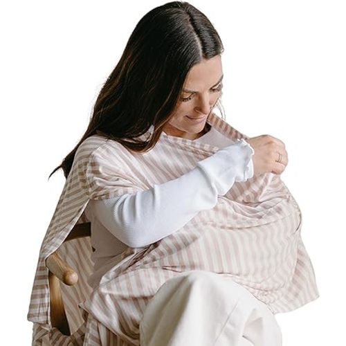 Solly Baby Nursing Cover, Ultra-Breathable, Lightweight Breastfeeding Cover-Up, Buttery-Soft Fabric, Universal Fit, Postpartum Essentials, Newborn Must Haves, Candy Stripe