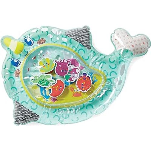 Infantino Jumbo Pat & Play Water Mat, Sea-Themed Mess-Free Water Play for Babies, Supports Tummy Time and Motor Skills Development, Multicolor, 3M+