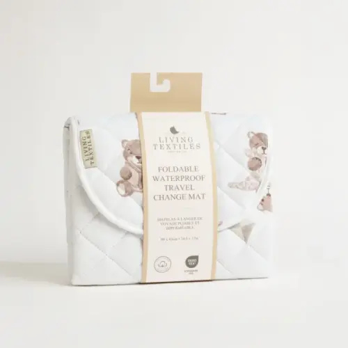 Living Textiles Organic Foldable Waterproof Change Mat Cuddly Bear | Babyroad