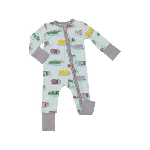 2 Way Zipper Romper - Vintage Campers