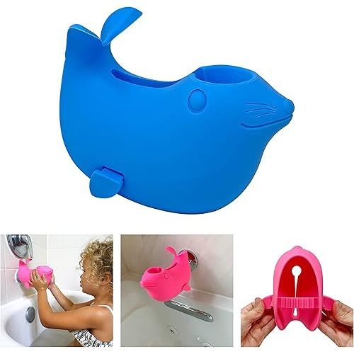 Kids Baby Bath Spout Cover - Faucet Safety Guard - Faucet Cover for a Bathtub for Kids Baby Toddlers - Cute Soft Seal for Enjoyable and Safe Baths for Your Child (Blue)