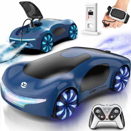 Flynow Remote Control Car, RC Drift Toy for Kids 3 4 5 6 7 8 9 10 11 Year Old, 2.4GHz 1200mAh 360° Rotate Cars with Light Sound Spray, Christmas Birthday Gift for Adults Boys Girls Age 12+