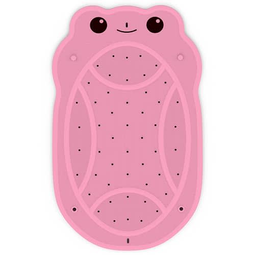Bathtub Mat Non Slip, Shower Mat for Kids with Natural Rubber no Plastic Smells, Baby Bath Mat for Tub Non Slip with Strong Suction Cups, 30"x18", PVC-Free, Safe Comfortable Fun for Kids, Pink