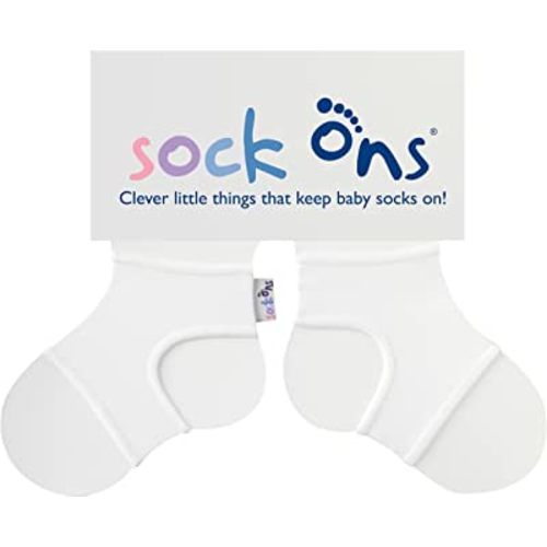 Sock Ons Keep Baby Socks On White (SM 0-6)