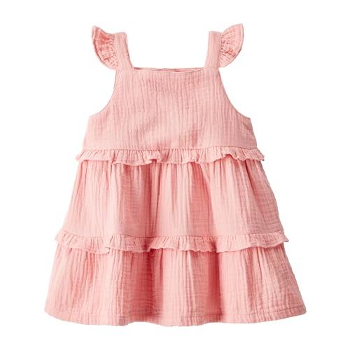 little planet by carter's Baby Girls' Dress Made with Organic Cotton, Rose