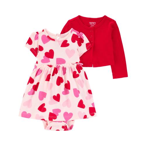 Carter's Child of Mine Baby Girl Valentine's Dress Set, 2-Piece, Sizes Newborn-12 Months