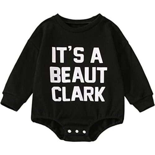 Lesimsam Baby Boy Girl Christmas Outfit Oversized Sweatshirt Romper Sweater Bubble Romper Bodysuit One Piece Outfit