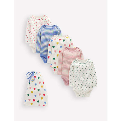 5-pack Bodies-Multi Hearts | 3-6 Months