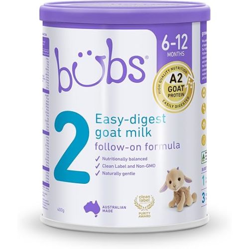 Bubs Goat Milk Infant Formula Stage 2, Infants 6-12 months, Made with Fresh Goat Milk, 14.1 oz