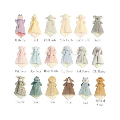 Personalized animal Lovey, Baby Shower Gift, Baby Name Blanket, Animal Lovey, Security Blanket, Gifts for Baby