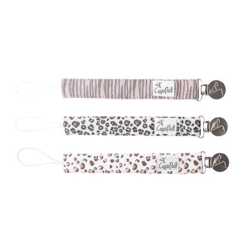 Copper Pearl Pacifier Clip 3-Pack: Premium Knit Binky Clips for Baby Girls and Boys - Stylish Stainless Steel Pacifier Holder Clip - Baby Pacifier Clips for No More Floor Drops - Zara