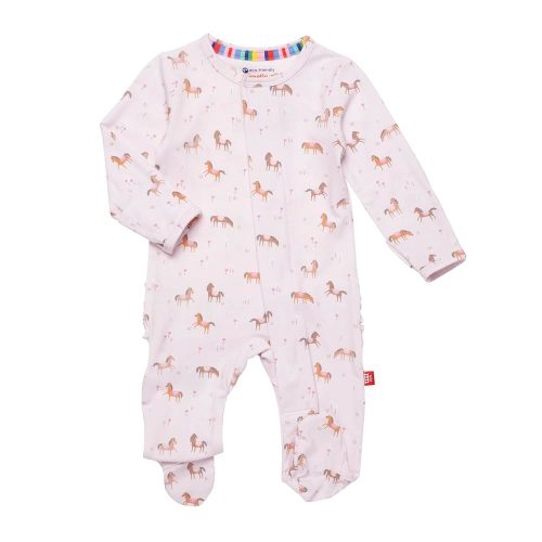 Magnetic Me Girls Modal Magnetic Baby Footie Pajamas | Silky Soft Modal Fabric | Baby Sleepers Available Sizes PRE - 24M
