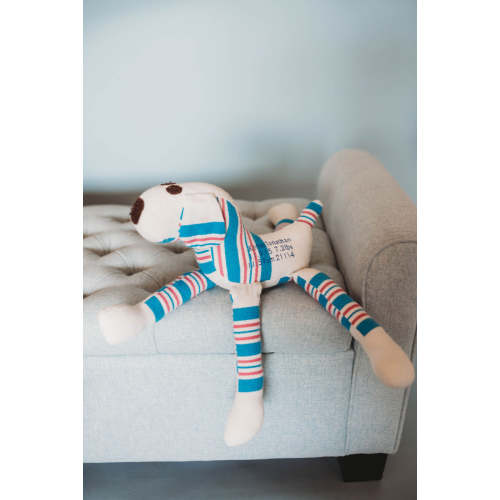 Birth Dog - Baby Shower Keepsake Ideas - Stuffed Animal Dog - Unisex Gift Ideas – Stitches by Natalie