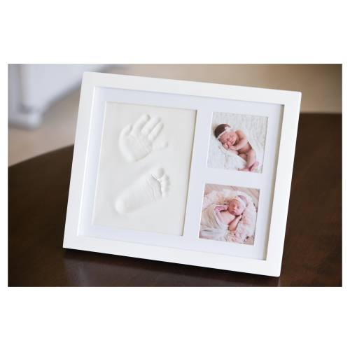 Baby Handprint & Footprint Picture Frame, Newborn Keepsake Kit for Baby Shower Gift, Infant Clay Hand / Foot Print, Boy Girl Nursery Decor