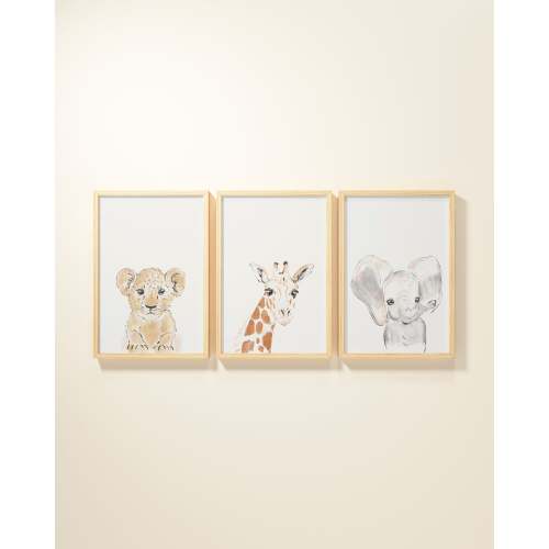 Safari Animals Framed Wall Art Set