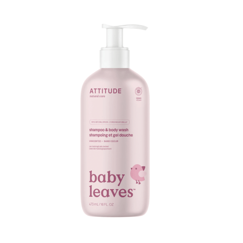 Attitude EWG Verified, 2-in-1 Baby Shampoo & Body Wash, Unscented