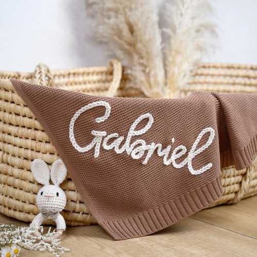 Custom Name Baby Blanket Hand Embroidered | Personalized Kids Blanket | Toddler Keepsake Blanket | Soft, Comfy Baby Blanket | Unique Blanket