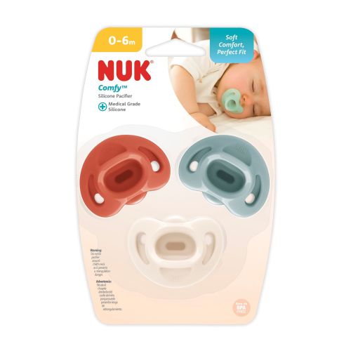 NUK Comfy™ Orthodontic Pacifiers, 0-6M, Neutral, Unisex, 3 Pack