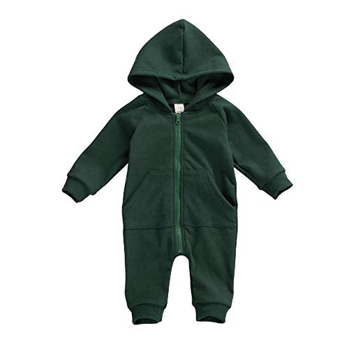 FYBITBO Infant Baby Boys Girls Clothing Zipper Hooded Jumpsuit Romper Long Sleeve Onesie Outfit Fall Winter Warm Clothes