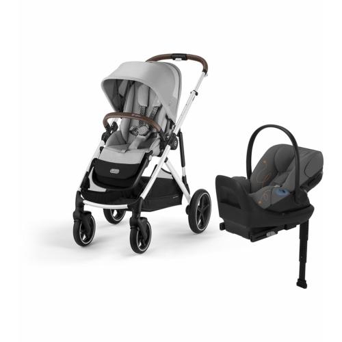 Cybex Gazelle S 2 + Cloud G Lux SensorSafe Travel System Bundle - Silver Frame / Lava Grey / Lava Grey