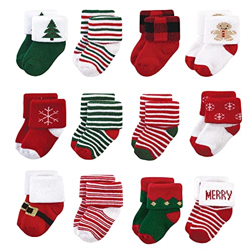 Hudson Baby Baby Girls' Cotton Rich Newborn and Terry Socks