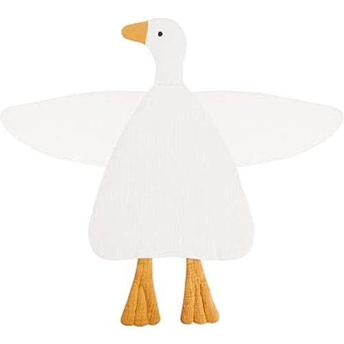 Baby Toys Lovey Blanket Soft Duck Toys for Newborn Essentials 0-6 Months, Sensory Stuffed Animal Security Blanket for Boys and Girls (Duck-White)