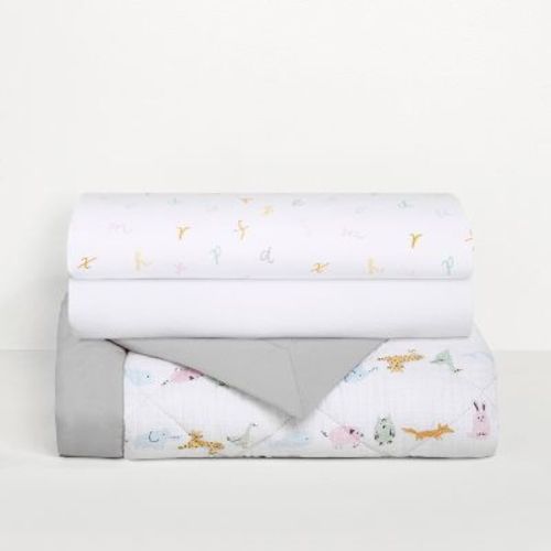Aden + Anais Essentials Bedding Set - Alphabet Animals - 3pk