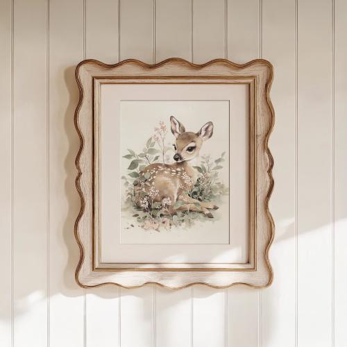 woodland nursery, nursery decor, girl nursery, boy nursery, gender neutral nursery, wall art, digital print, vintage art, vintage print,deer