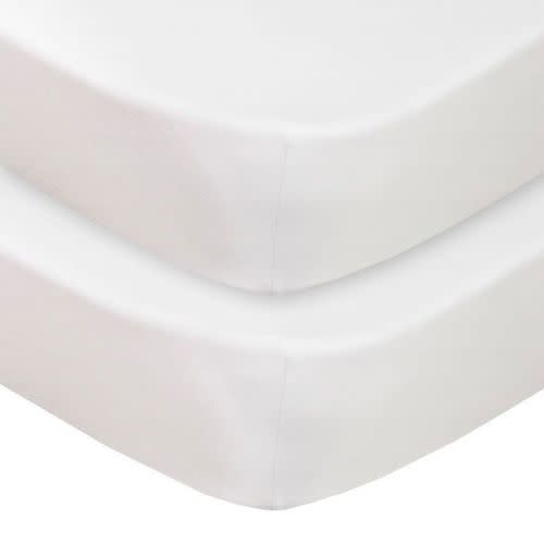 Living Textiles Jersey Cot Fitted Sheet 2pk White