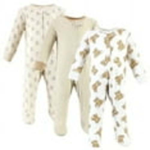 Hudson Baby Cotton Sleep and Play, Teddy Bears, 3-6 Months