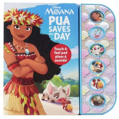 Disney Moana - Pua Saves the Day Textured Sound Board Book - Touch & Feel Textured Sound Pad for Tactile Play