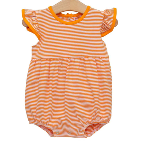 Trotter Street Kids - Lucy Game Day Bubble - Orange Stripe