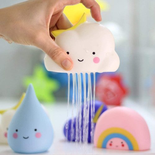 Smooth Watering Bath Toys for Kids, Bathtub & Swimming Pool Toys Gift Set, Pack of 4 (Rain, Cloud, Rainbow, Thunder Cloud)